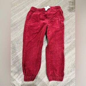 Janie And Jack Maroon Corduroy Joggers Size 3T